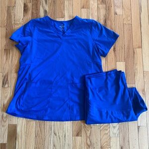 Maternity Med couture electric Blue Scrub Set